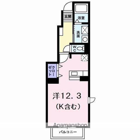 ルミナス藍住A(ワンルーム/1階)の間取り写真