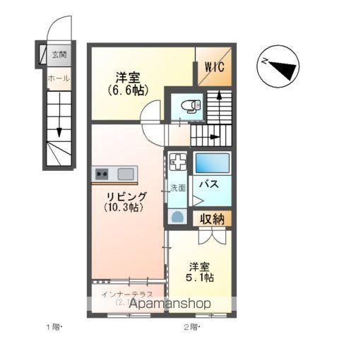 ラコッリーナ(2LDK/2階)の間取り写真