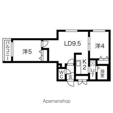 エスポワールN20(2LDK/1階)の間取り写真