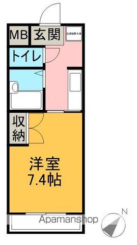 フローラルハイツ(1K/4階)の間取り写真