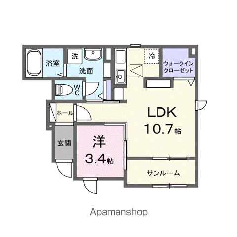 カーサフィオーレ一番館(1LDK/1階)の間取り写真