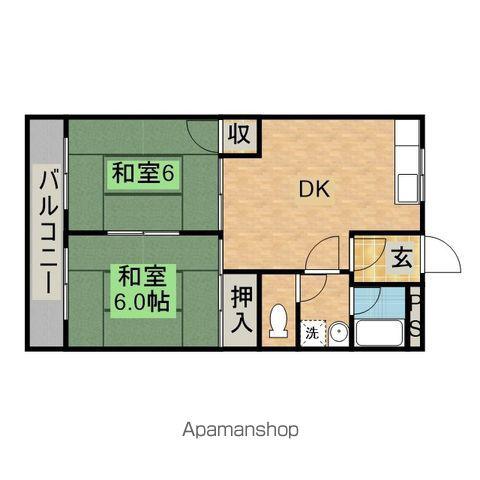 ヴィラ松下(2DK/1階)の間取り写真