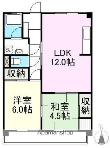 サンセットヒルズⅡ(2LDK/2階)の間取り写真