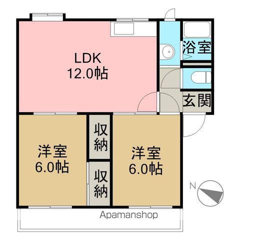 メゾントレビⅤ(2LDK/1階)の間取り写真
