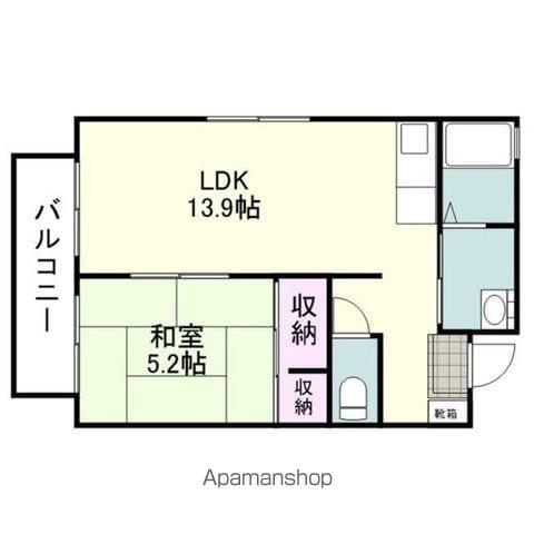 ディアス武岡(1LDK/2階)の間取り写真