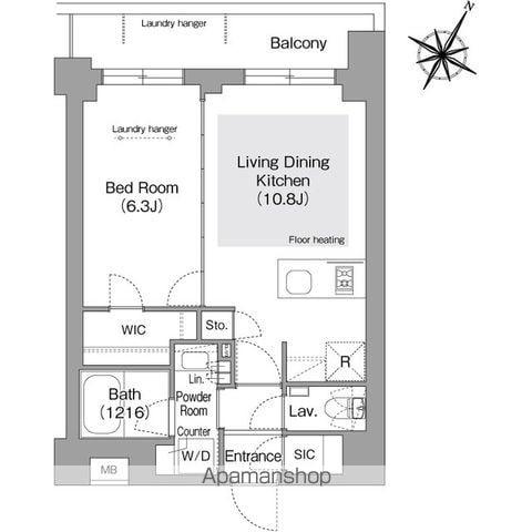 コンフォリア・リヴ文京護国寺(1LDK/B1階)の間取り写真