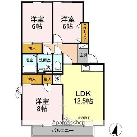 メイユールヤマタケA(3LDK/1階)の間取り写真