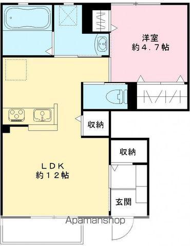 アネックスアリューⅡ(1LDK/1階)の間取り写真