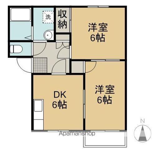 フレグランス城南(2DK/2階)の間取り写真