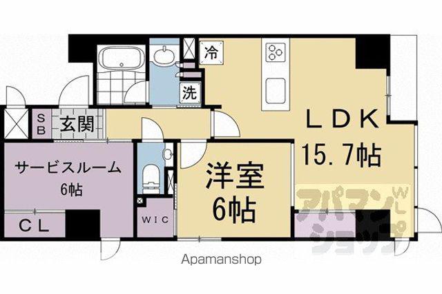 レジェイド京都四条大宮(1SLDK/8階)の間取り写真