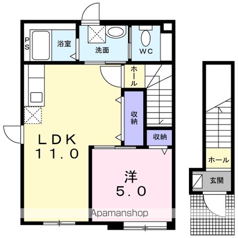 NOVALIS(1LDK/2階)の間取り写真