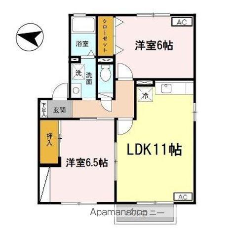 コーポはおりや A棟(2LDK/2階)の間取り写真