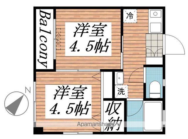 ヴィラセントラルⅡ(2K/3階)の間取り写真