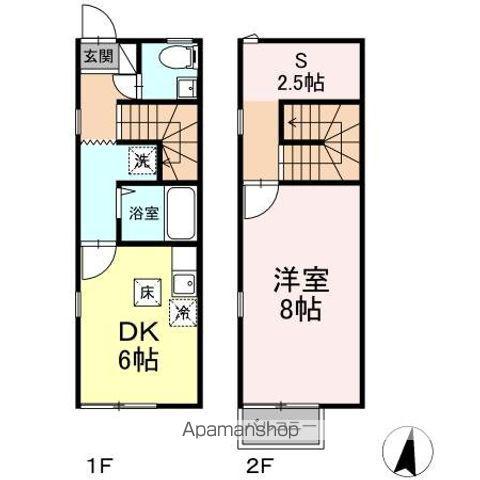 ベルパイン　Ｂ棟(1DK)の間取り写真
