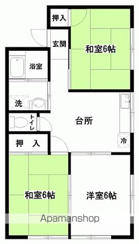 皆川ハイツ(3DK/1階)の間取り写真