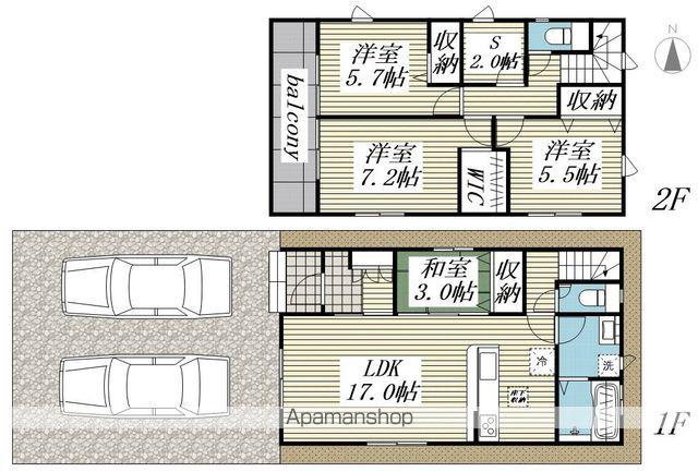川越線 笠幡駅 徒歩18分 2階建 築2年(4SLDK)の間取り写真