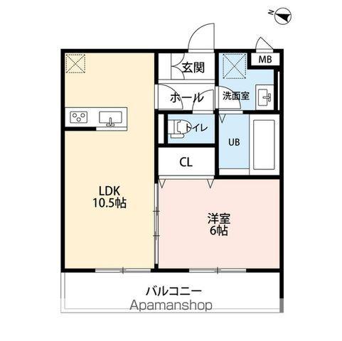 リコルテ東福生(1LDK/2階)の間取り写真