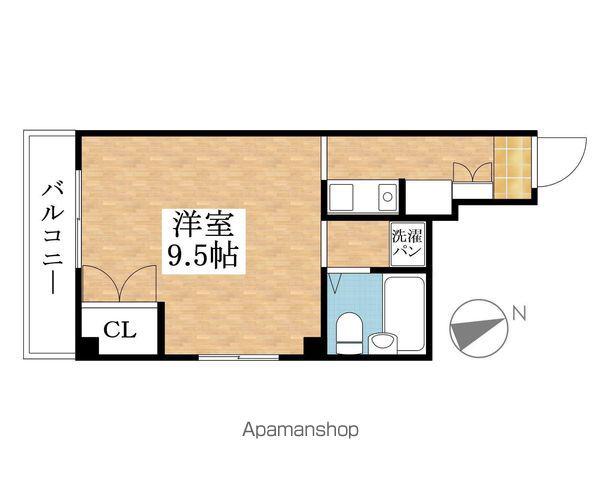 大口平和マンション(ワンルーム/5階)の間取り写真