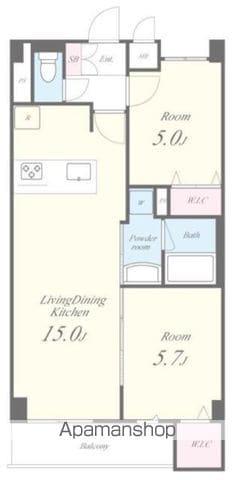 パークフレア(2LDK/1階)の間取り写真