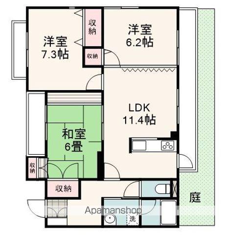 パティオコート(3LDK/1階)の間取り写真