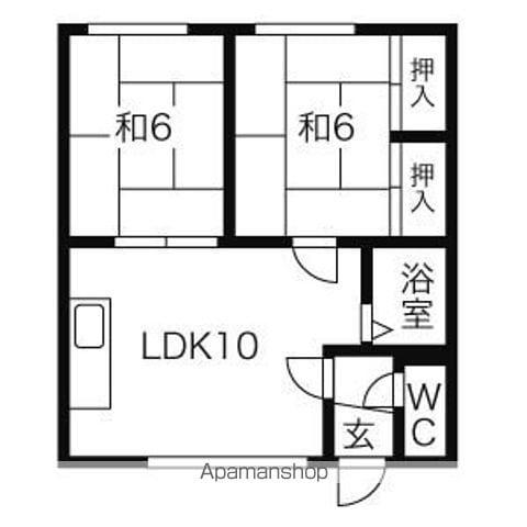 NOON西野Ⅰ(2LDK/2階)の間取り写真