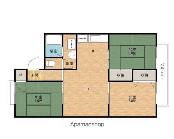 ジェンティールTATEISHI(3LDK/2階)の間取り写真