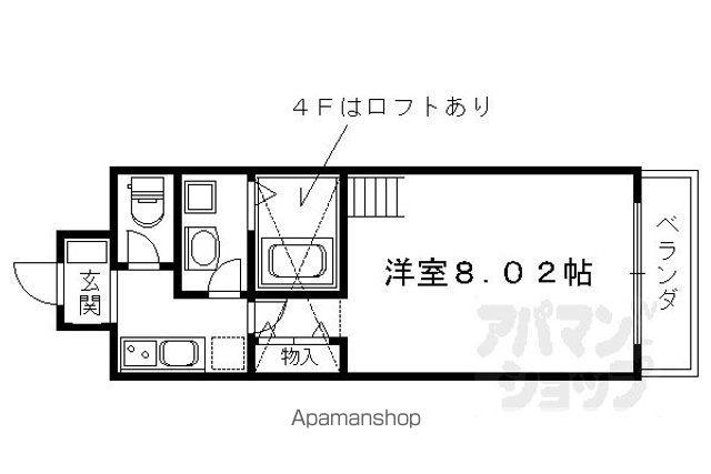 アルティスタ帷子ノ辻(1K/3階)の間取り写真