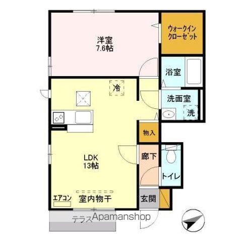 SAKURA HILLS B(1LDK/1階)の間取り写真