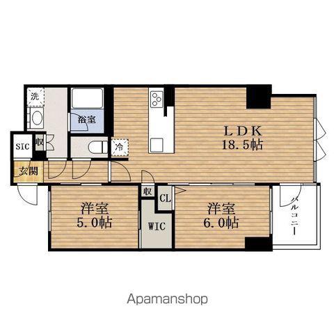 エスレジデンスTANIMACHIROKUCHOME ALO(2LDK/6階)の間取り写真