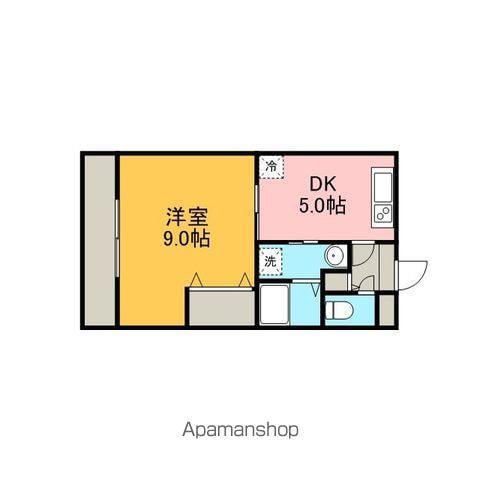 鏡山マンションⅡ(1DK/4階)の間取り写真