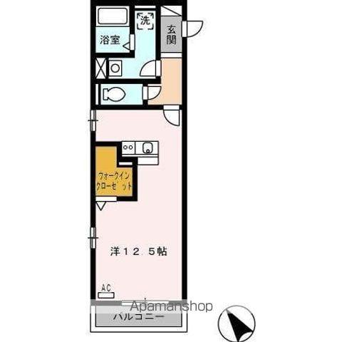 メルローズ(ワンルーム/2階)の間取り写真