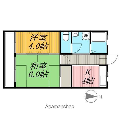 サニーハイツ園生(1K/2階)の間取り写真