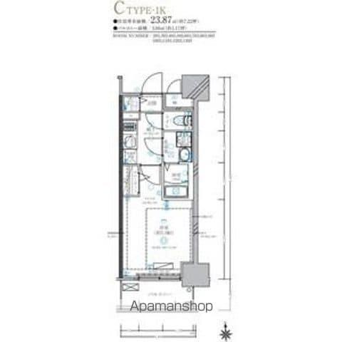 ディアレイシャス名古屋太閤通Ⅳ(1K/13階)の間取り写真