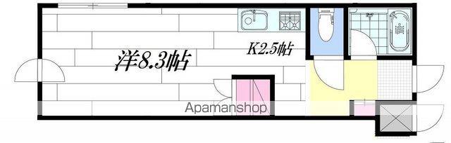 ロアールN21(1K/1階)の間取り写真