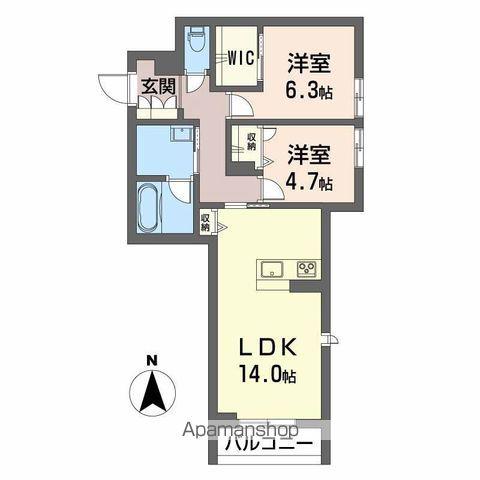 DOLCE CASA野田町(2LDK/2階)の間取り写真