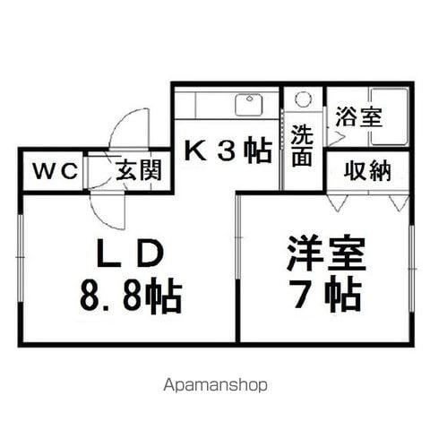 リバティとん田(1LDK/3階)の間取り写真
