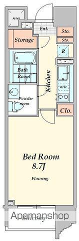 プライマル新宿若松町(1K/5階)の間取り写真
