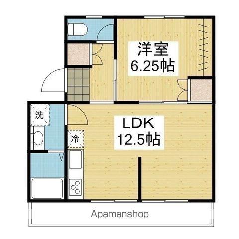 アルト堀江2号棟(1LDK/5階)の間取り写真