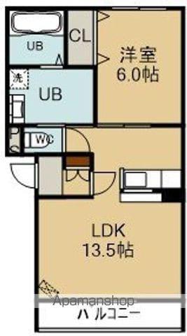 グランディスリーオⅡ(1LDK/1階)の間取り写真