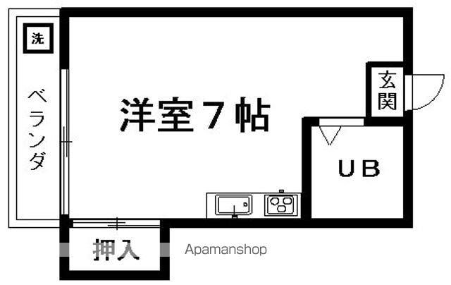 オレンジフローラⅡ(ワンルーム/2階)の間取り写真