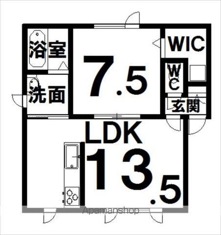 COCOⅠ(1LDK/2階)の間取り写真