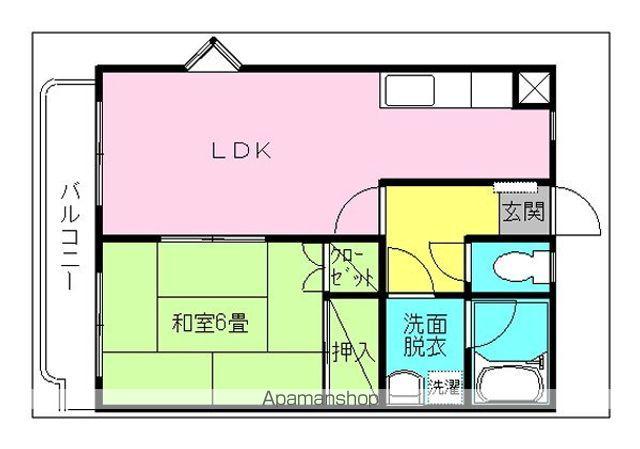 グリーンパレス(1LDK/2階)の間取り写真