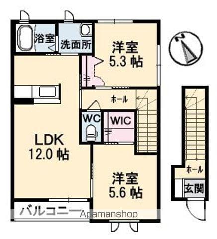 シャーメゾン天生津(2LDK/2階)の間取り写真