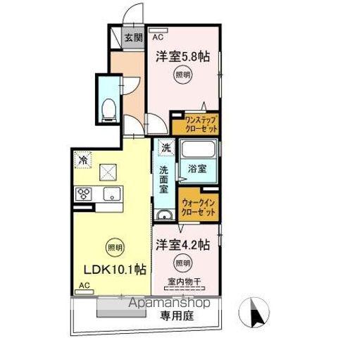 プランドール(2LDK/1階)の間取り写真