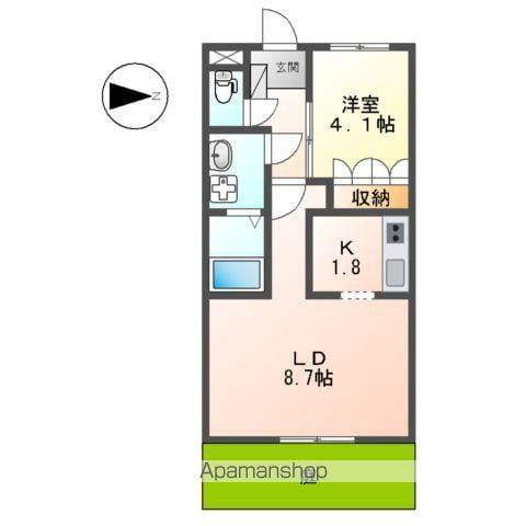 ジュビレーション(1LDK/1階)の間取り写真