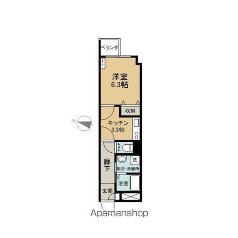本町VILLA(1K/3階)の間取り写真