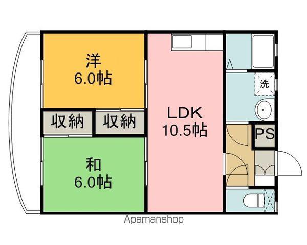 ヴィラウエスギ(2LDK/3階)の間取り写真