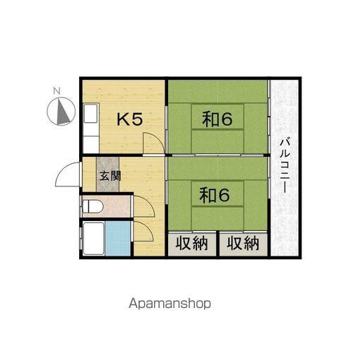 嶺岸荘(2K/2階)の間取り写真