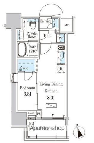 パークアクシス浦安(1LDK/10階)の間取り写真