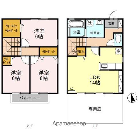 リビングタウン小森野　参番館　Ａ棟(3LDK)の間取り写真
